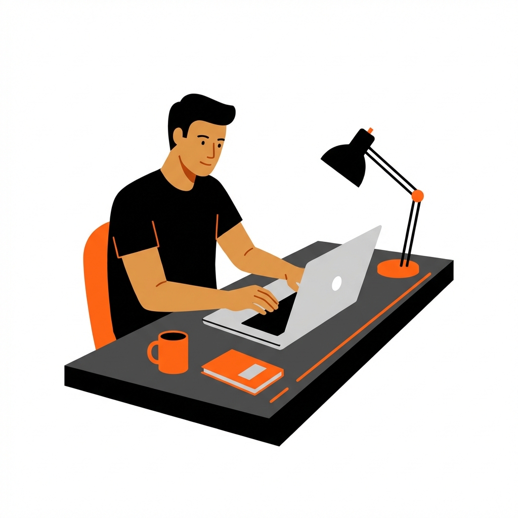 Blasius Chelvyn Kera Kleden - Fullstack Developer Portfolio Illustration